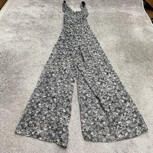 Belle Dee Jour Wide Leg Jumpsuit Womens XL Black Gray Floral Sleeveless NWT New